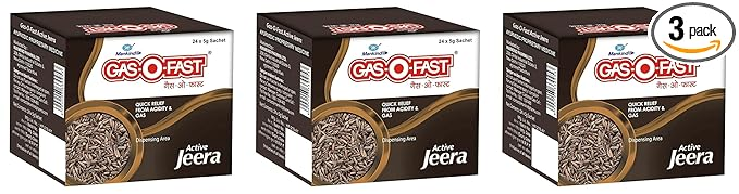 Mankind Gas-O-Fast For Relieving Acidity Active Jeera- 24x 5gSachet x Pack of 3