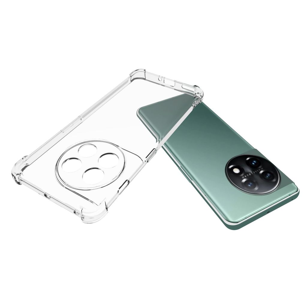USTIYA Case for OnePlus 11 Clear TPU Four Corners Protective Cover Transparent Soft funda view 2