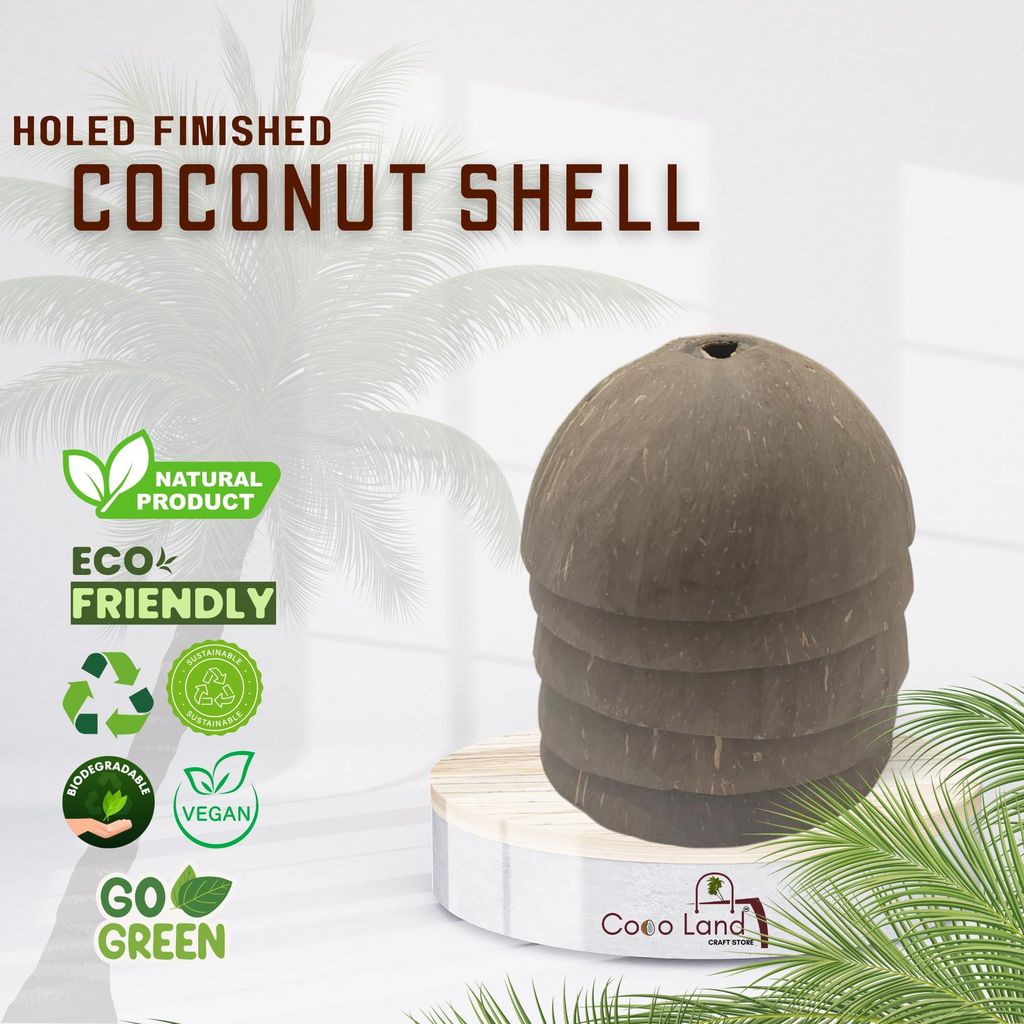 Coco Land Holed Coconut Shell Finished Raw Craft | Decorative Pots,Craft Making | Handicraft,Agricraft view 2