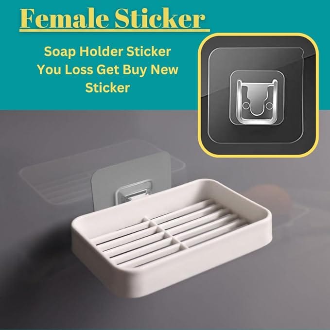 Plastic Self Adhesive Multipurpose Wall Mount Bathroom Shelf For Wall Soap Dish Holder view 2