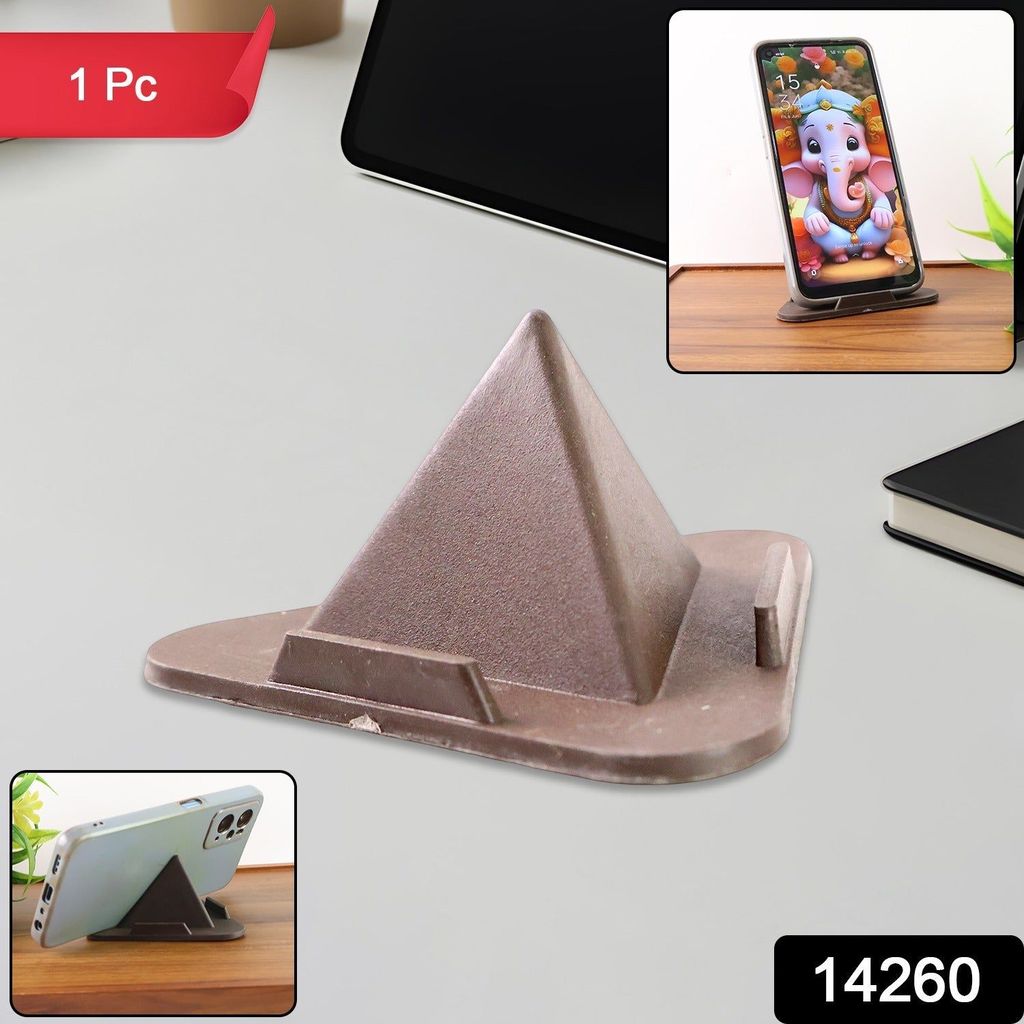 Pyramid Brown Mobile Stand with 3 Different Inclined Angles view 2