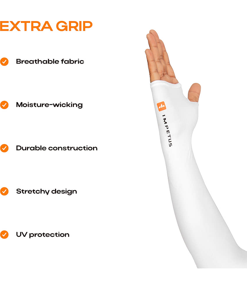 Impetus White Solid Riding Sleeves ( Single Set ) view 2