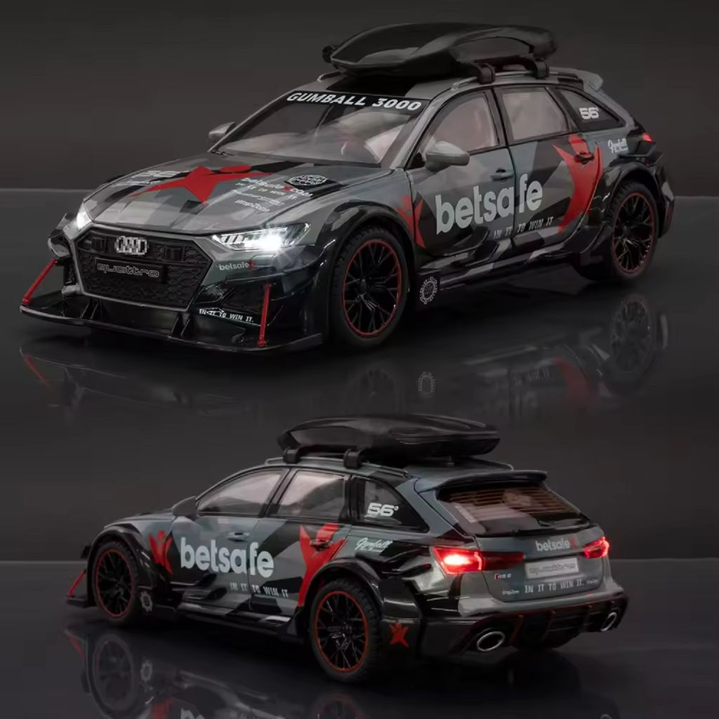 KTRS ENTERPRISE 1:24 Aude RS6 modified alloy sports car model simulation car toy callback sound light metal collectible car model view 2