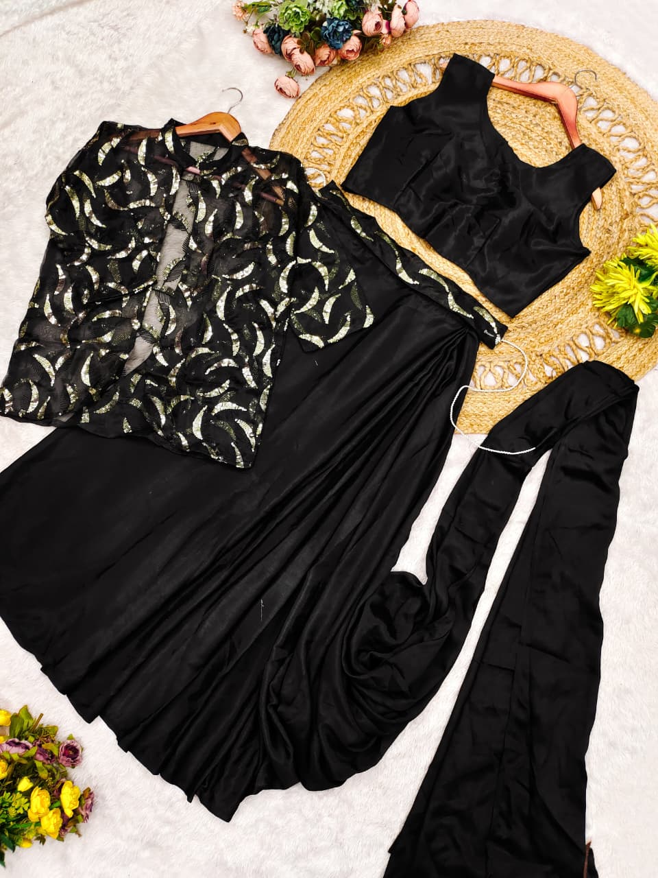 Chinnon Silk Ready to Wear Saree view 2