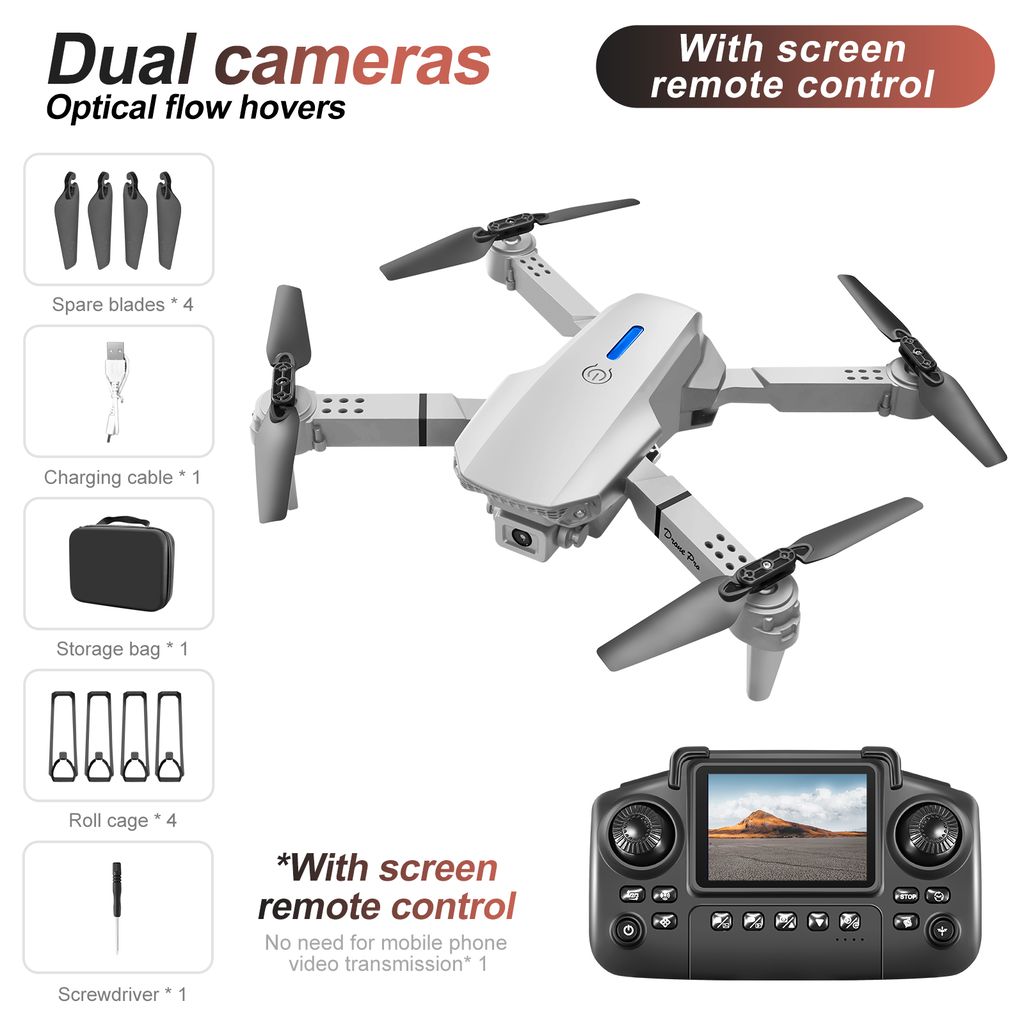 STEM DIY Nano Drone Kit (E88 Pro Screen Edition) – Build Your Own Foldable RC Quadcopter with 4K HD Dual Camera & Optical Flow Stability | Educational DIY Project for Kids & Beginners | Screen Remote Controller Included view 2