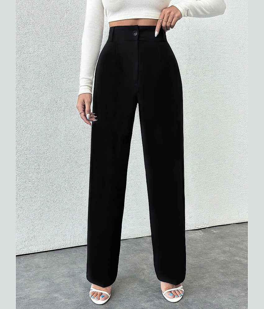 TOOCHKI Pack of 1 Lycra Straight Women's Formal Pants ( Black )
