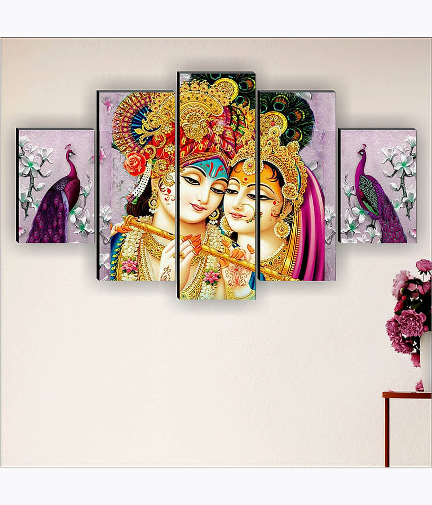 Saf Radha Krishna Ji Religious Wall Hanging Framed Painting view 2