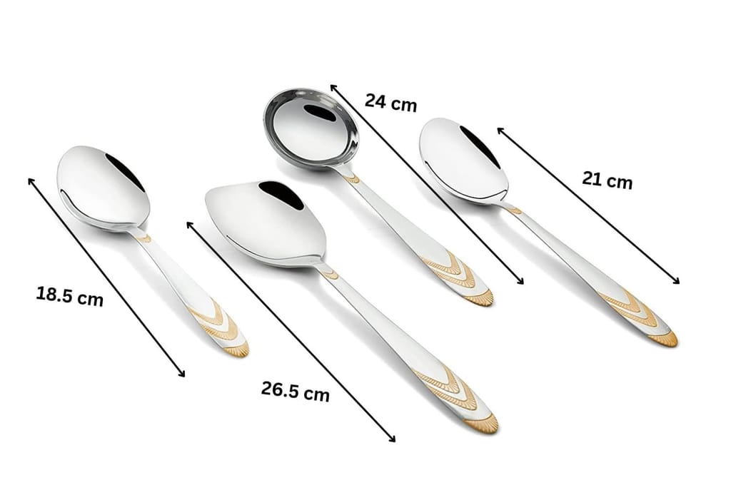 Montavo by FnS Magna Serving Spoon (1 Large Veg Serving Spoon,1 Large Rice Serving Spoon, 1 Large Gravy Ladle and 1 Large Serving Spoon) view 2