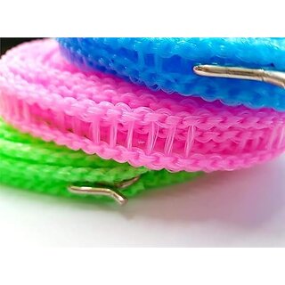 2pc 5m Windproof Anti-Slip Clothes Washing Line Drying Nylon Rope with Hooks view 2