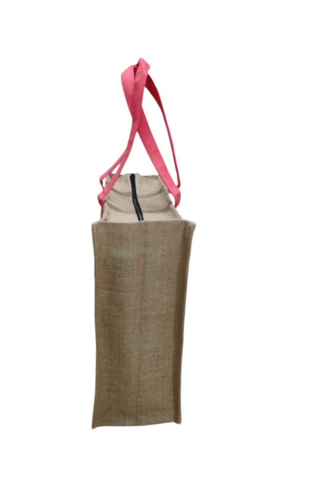 Jute Tote Bag with Colorful Warli Painting view 2