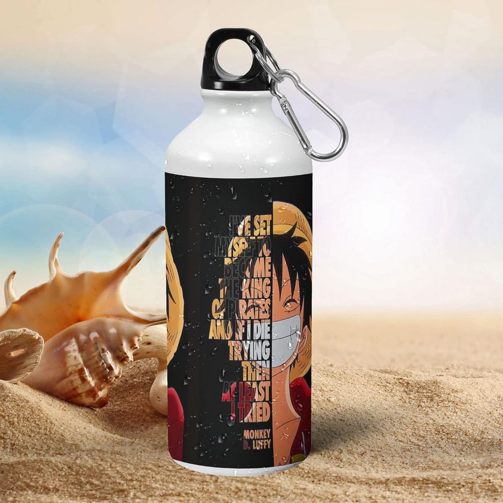 Luffy Artistic - Printed Aluminium Anime Sipper Water Bottle Gift for Boys, Girls & Manga Comic Fans; 600ml; 1pc view 2