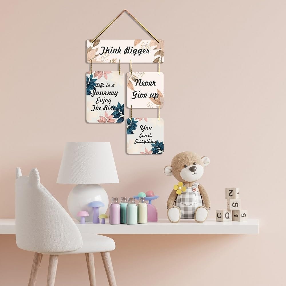 Charmor Think Bigger Decorative Wooden Wall Hanger for Living Room | Bedroom | Home Decor | Office | Gifts (WH2920) view 2
