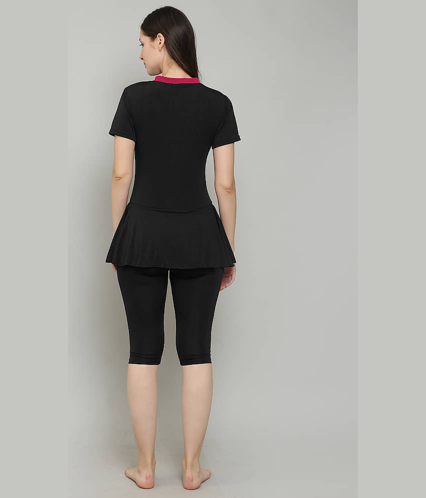 MEGASKA Black One Piece Swimming Costume view 2