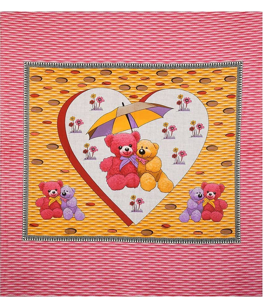 Cosito Cotton 1 Double Bedsheet with 2 Pillow Covers ( Pink ) view 2