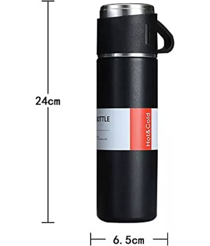 FSN 500ml Stainless Steel Vacuum Insulated Flask Water Bottle with 3 Tea Mug Set with Gift Box for Business Travel view 2