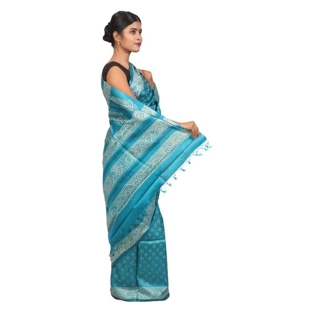 HANDLOOM KOSA SAREE WITH BLOUSE (SKU - 3H0212120422 SAREE- 222) view 2