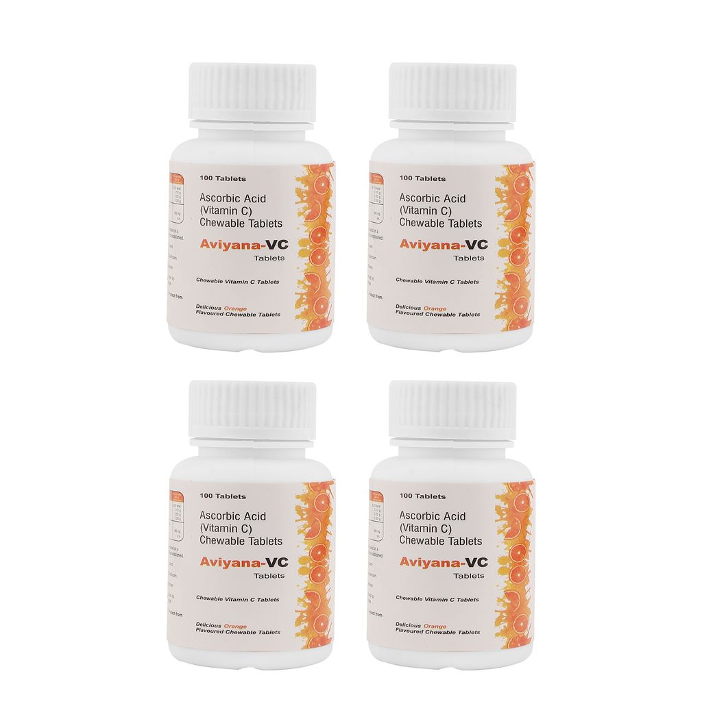Aviyana VC Ascorbic Acid Vitamin C Chewable Tablets (100 Tabs in 1 Bottle) view 2