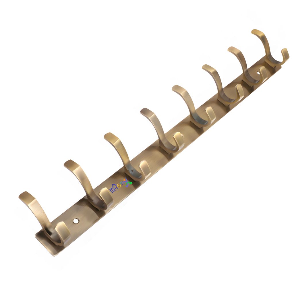 Shoptry S Type Stainless Steel Pin Cloth Hanger Wall Hooks Rail for Hanging Clothes Bathroom Wall Door for Hanging Keys,Towel Antique Color view 2