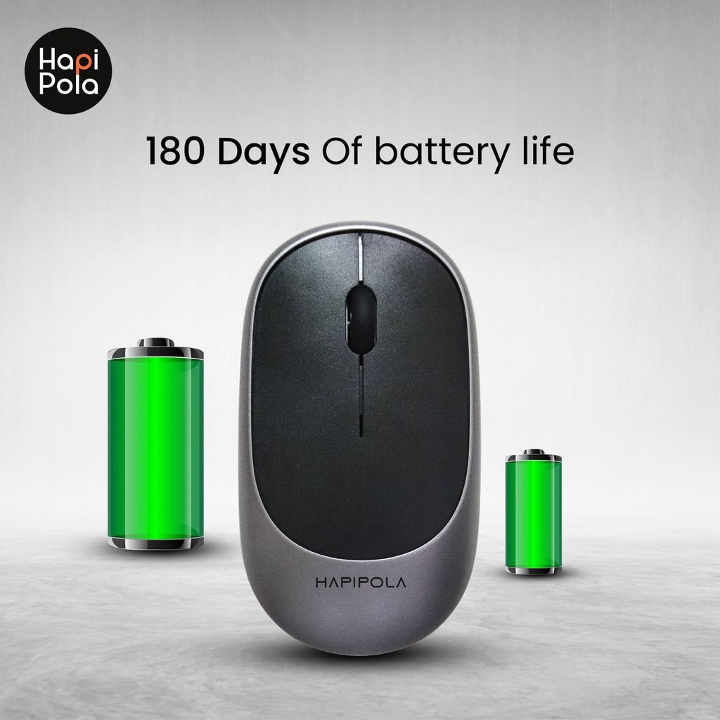 HAPIPOLA Mouse MAX Wireless Mouse, 1600 DPI, 2.4 Ghz RF Digital Technology, Plug-and-Play Optical Mouse view 2
