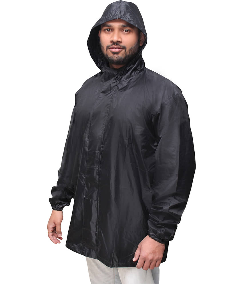 Goodluck Polyester Short Rainwear - Black view 2