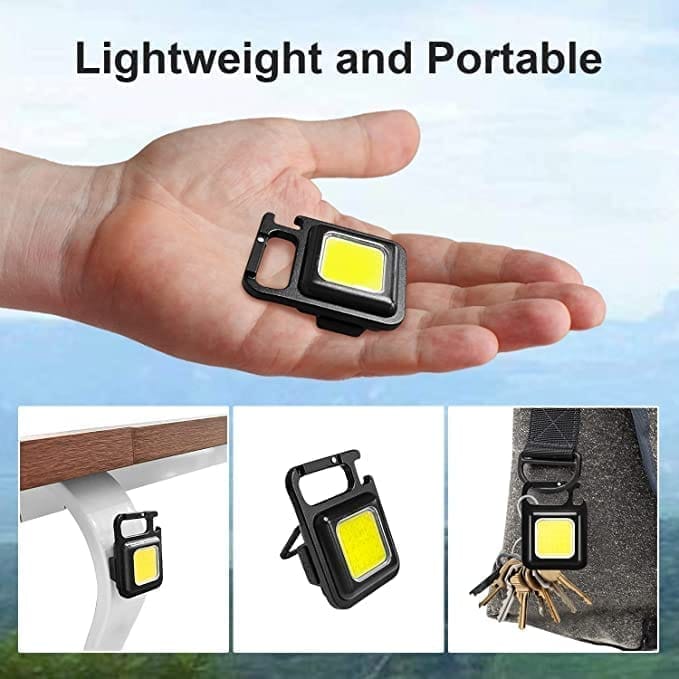 DAYBETTER� Keychain Flashlight with Bottle Opener, Magnetic Base and Folding Bracket Mini Flashlight 1000 Lumens Rechargeable LED Light Cool White with 4 Modes Multifunctional Pocket Light (Pack of 1) view 2