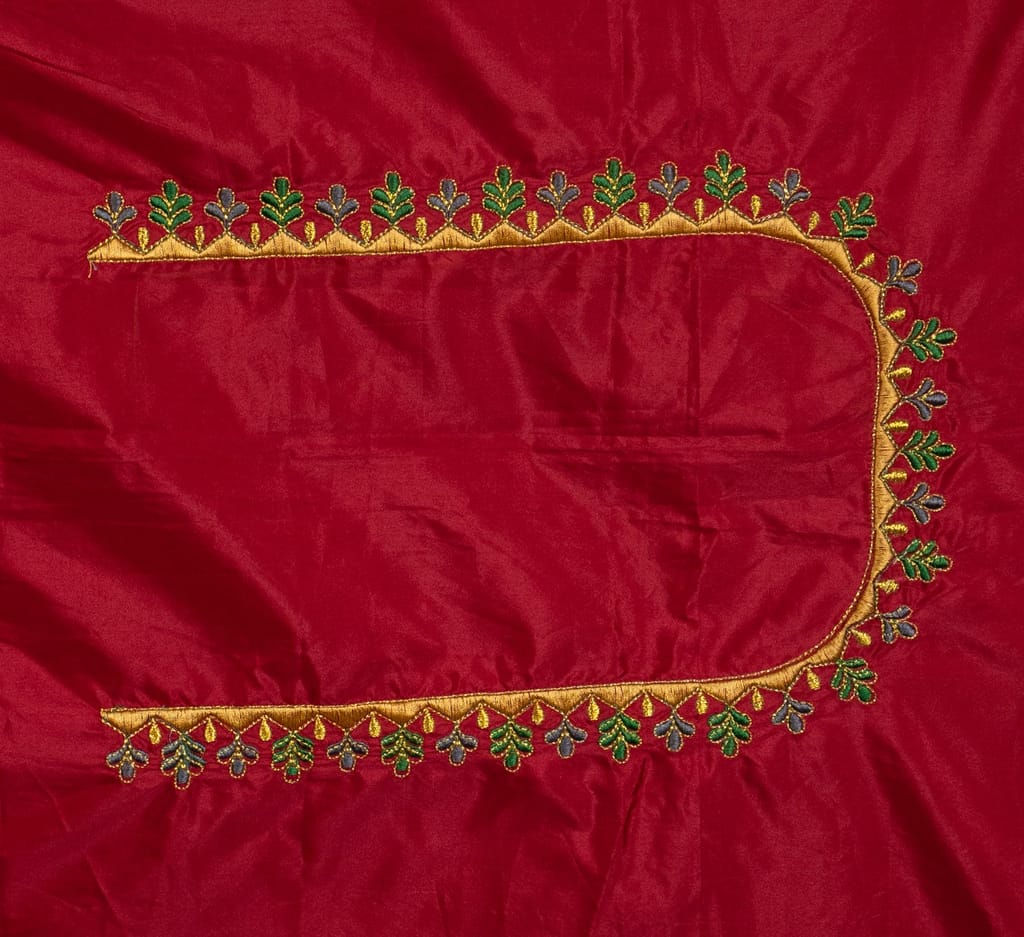 Red Embroidered Blouse With Gota Patti Work view 2