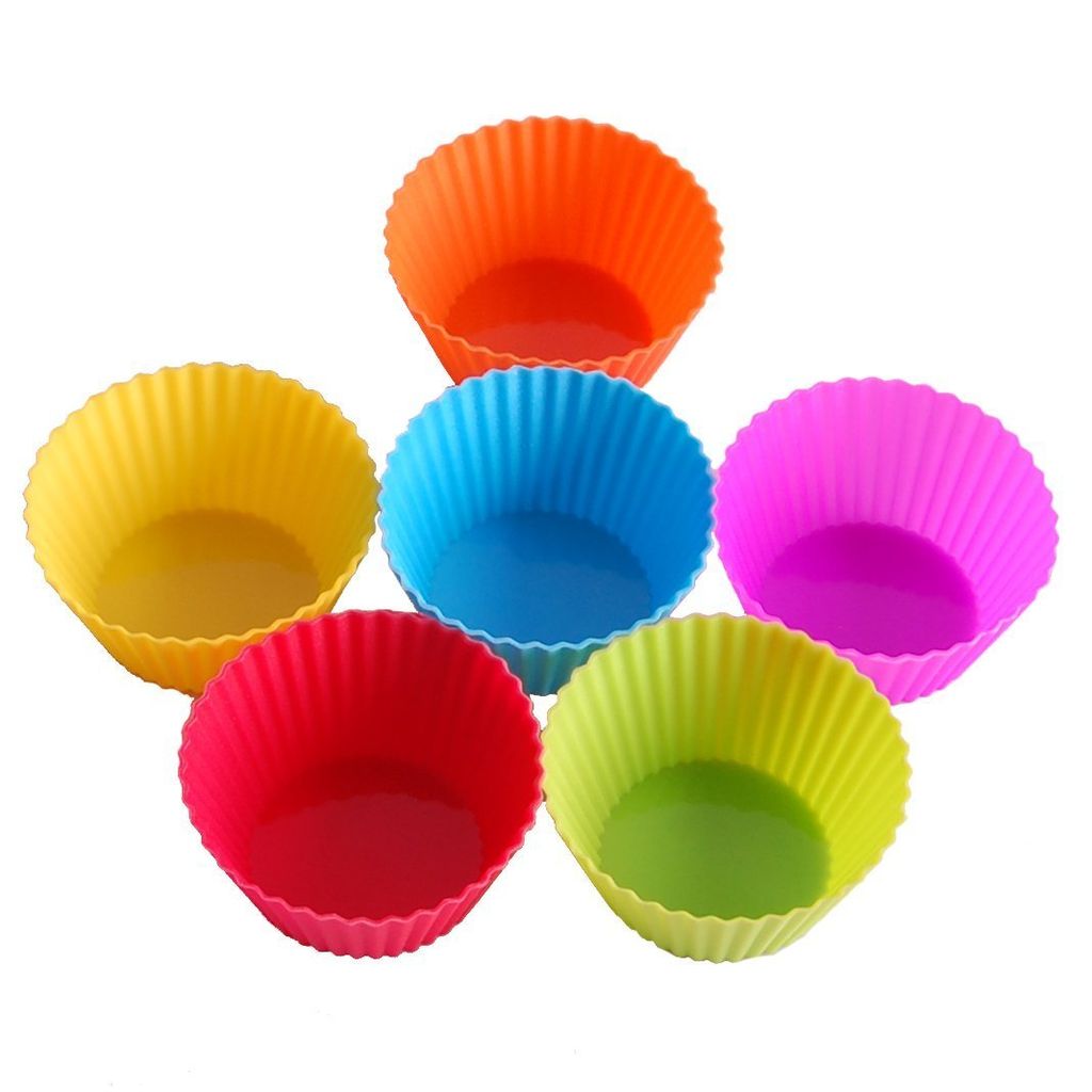 Cupcake Baking Cups 24 Pack, 2.75 inch Silicone Baking Cups, Reusable & Non-stick Cupcake Liners for Party Halloween Christmas,6 Rainbow Colors (Pack of 24,Multicolor) view 2