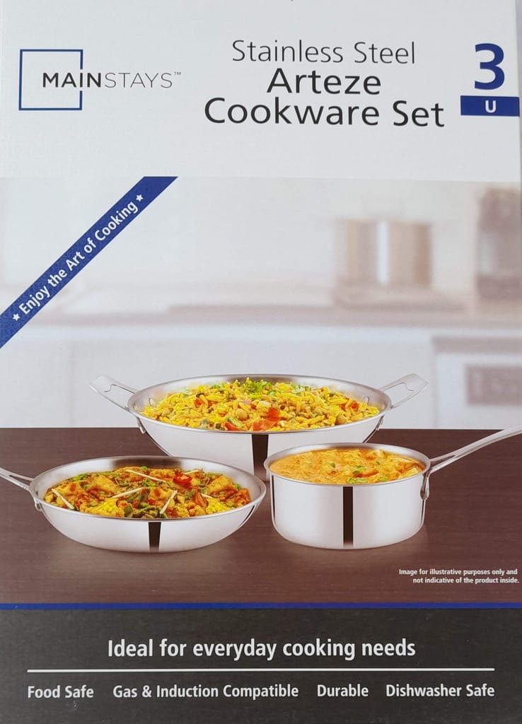 Branded Stainless Steel Cookware Set (3 Piece in one box) - In Big attractive Box- Best Quality product Made in India view 2