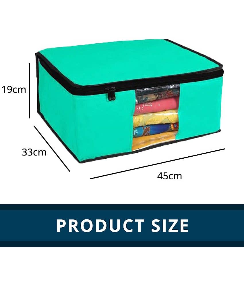 Non-Woven Saree Cover / Cloth Storage & Organizer with Transparent Window,Orange (6U) view 2