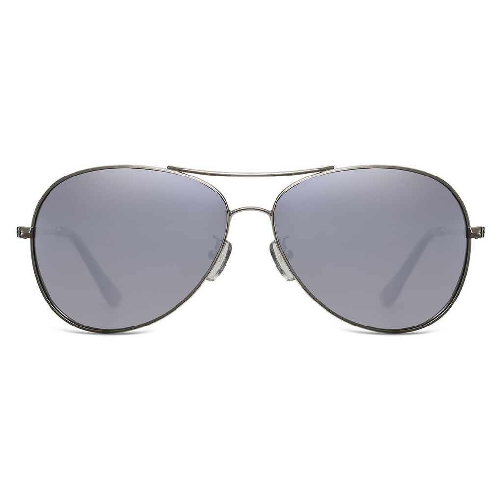 PARIM Polarized Unisex Aviator Sunglasses Silver Frame / Silver Lenses | SKU 1283 N1 view 2