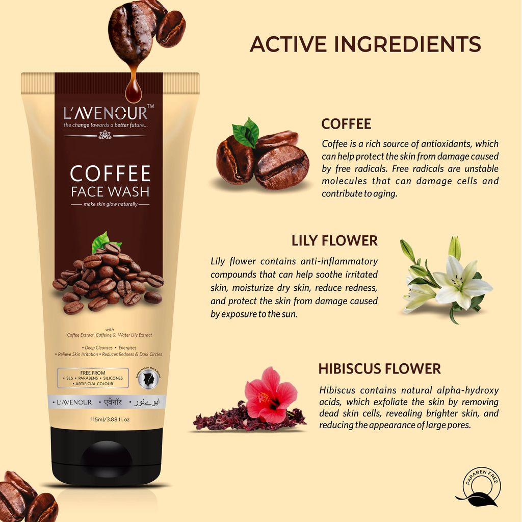 L'avenour Coffee Face Wash for Deep Cleansing, Reduce Redness and Dark Circles - 115ml view 2