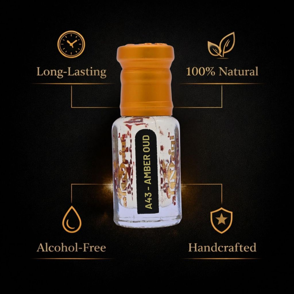 alnaqi Fragrances Amber Oud Attar – Alcohol Free Amber Oud Perfume Oil, Long Lasting Arabic Attar, Premium Unisex Fragrance view 2