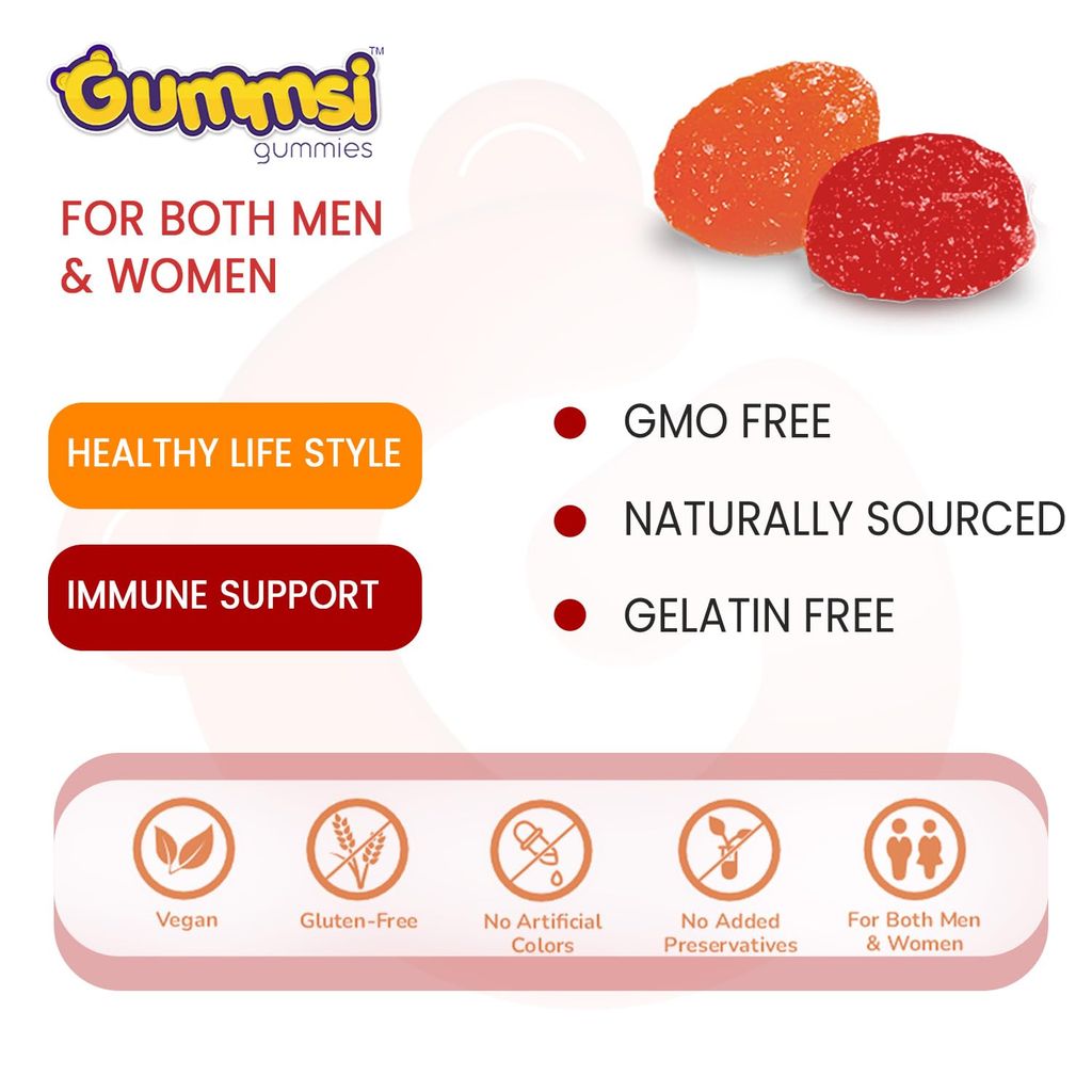 Gummsi Gummies Biotin & Immunity Gummies, with Vitamin C, Zinc | 30 Gummies Each (Pack of 2) view 2