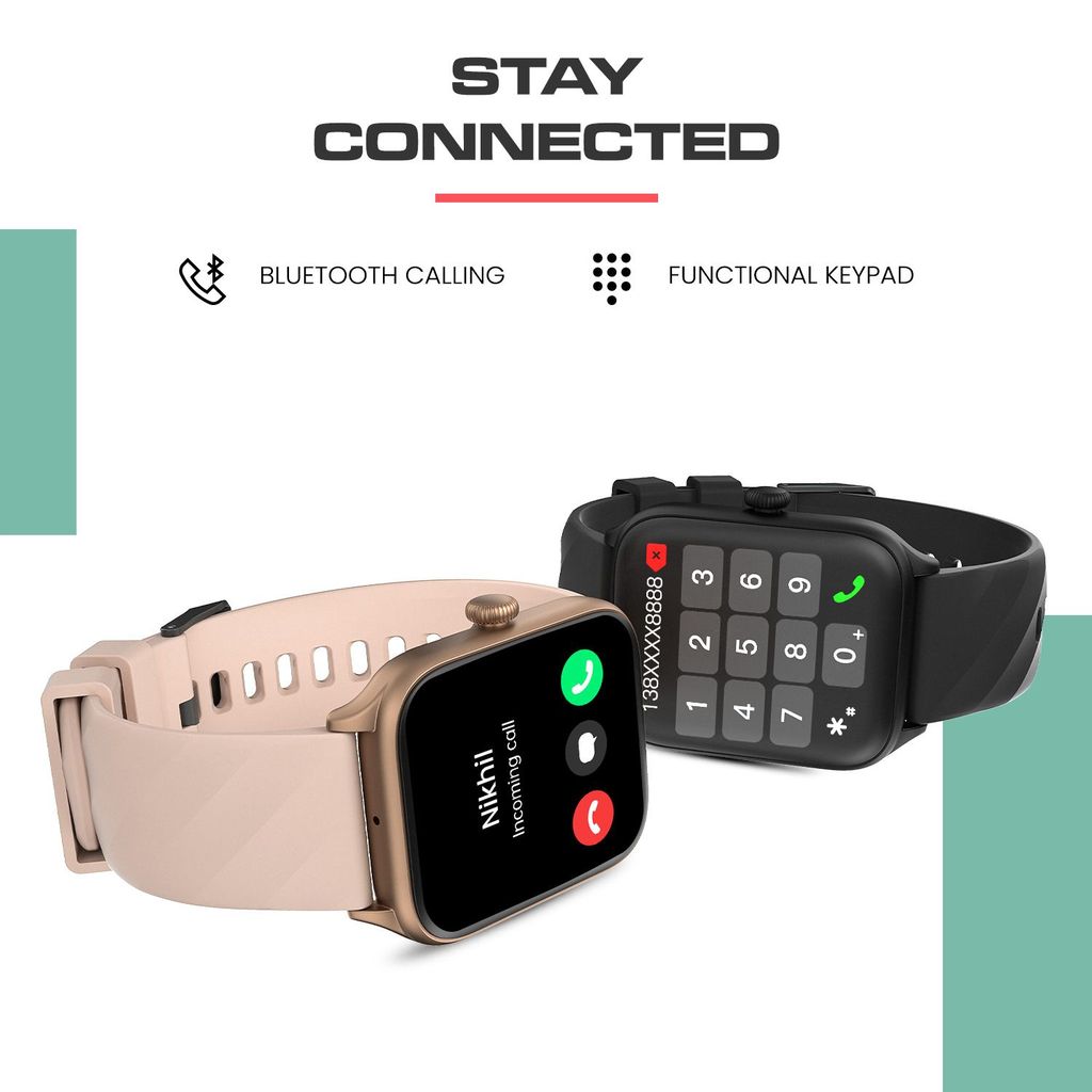 CELLECOR M1 Stew 1.83 IPS Display Smart Watch, Bluetooth Calling, Unlimited Watch Faces, 100+ Sports Modes, Health Suite, Voice Assistance (Gold-Pink) view 2