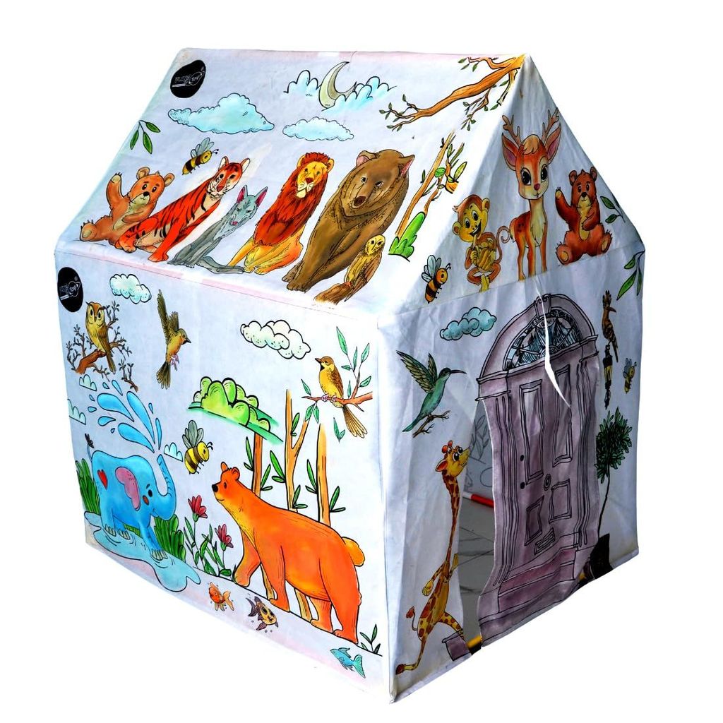 Planet of Toys DIY Painting Play Tent House for Kids | DIY Painting Foldable Big Size Play Tent House for Girls Boys Kids 5+ Years to 10+ Years Kids view 2
