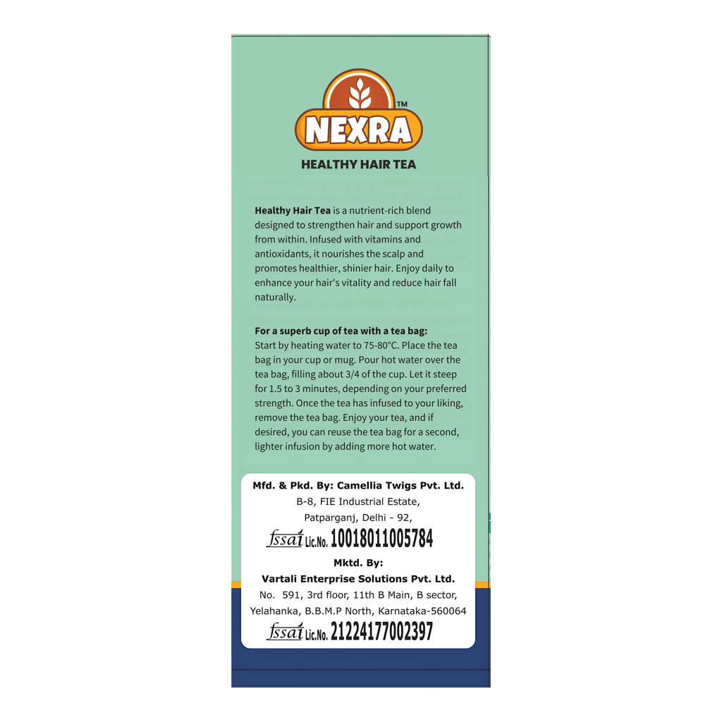 Nexra - Healthy Hair Tea - 30 Tea Bags | Nourishing Herbal Blend for Strong, Shiny, and Healthy Hair | Natural Ingredients for Hair Wellness, 60g view 2