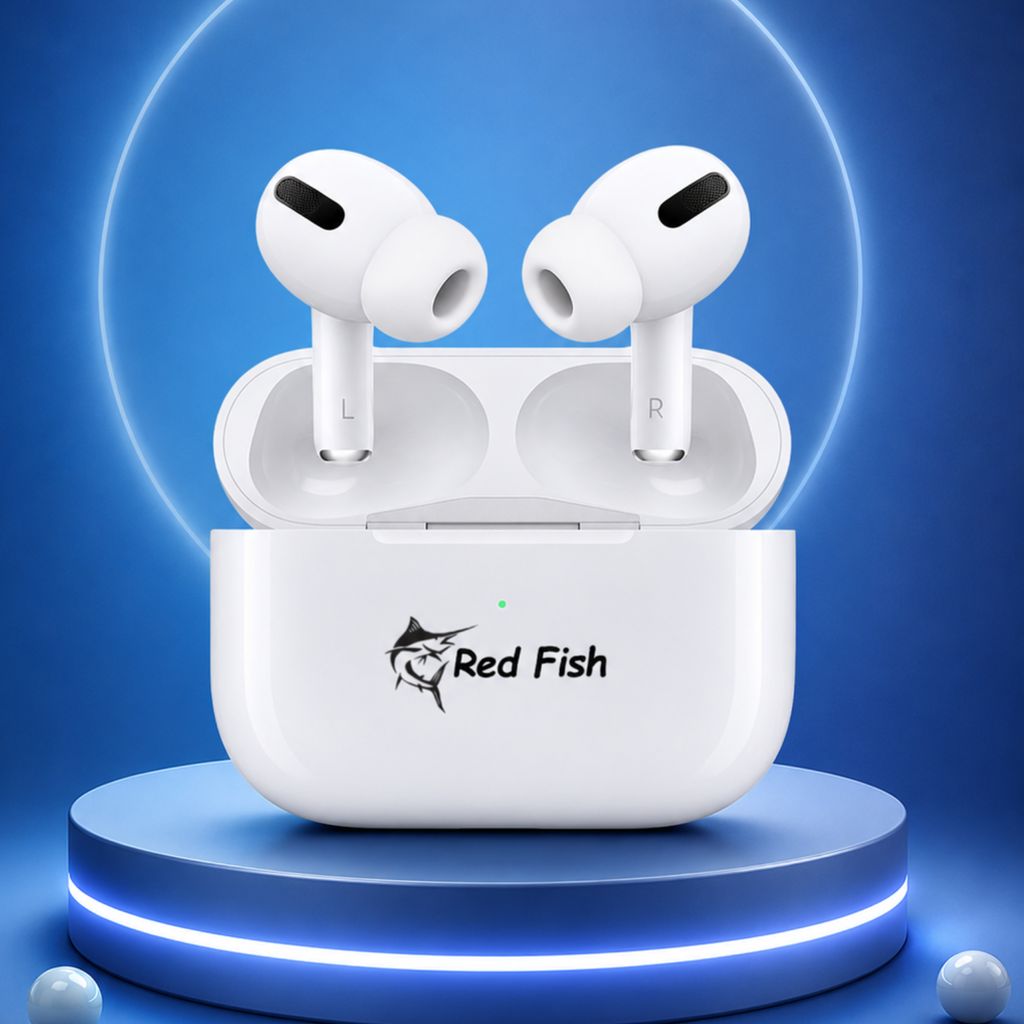Red Fish Xtrem Airpods Pro 2 Deep Bass Earbuds,40H Playtime with Bluetooth 5.3 Headphone view 2