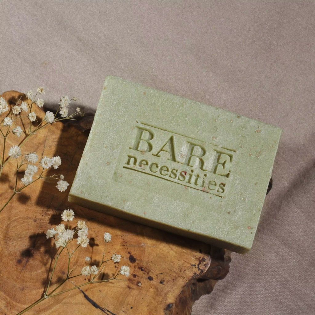 Bare Necessities Handmade Cold-processed Rose & Green Clay Soap view 2