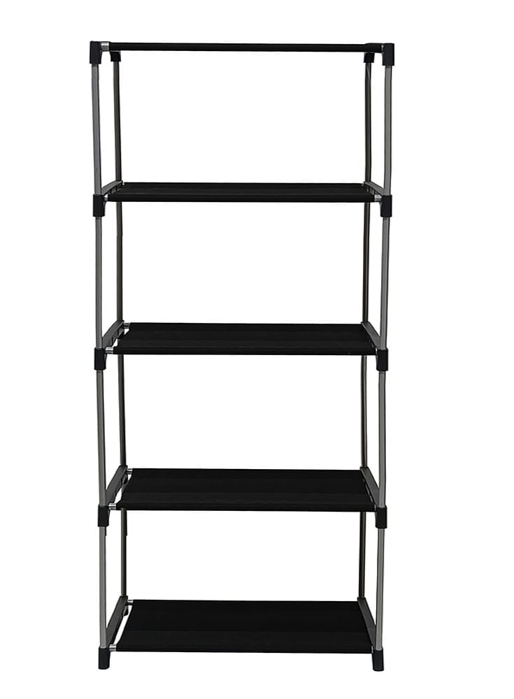 PHILOSHOP 4-Shelves Durable Metal Frame Modular Collapsible Wardrobe with 10-Inch Gapping in each Shelf & 100 GSM Fabric view 2