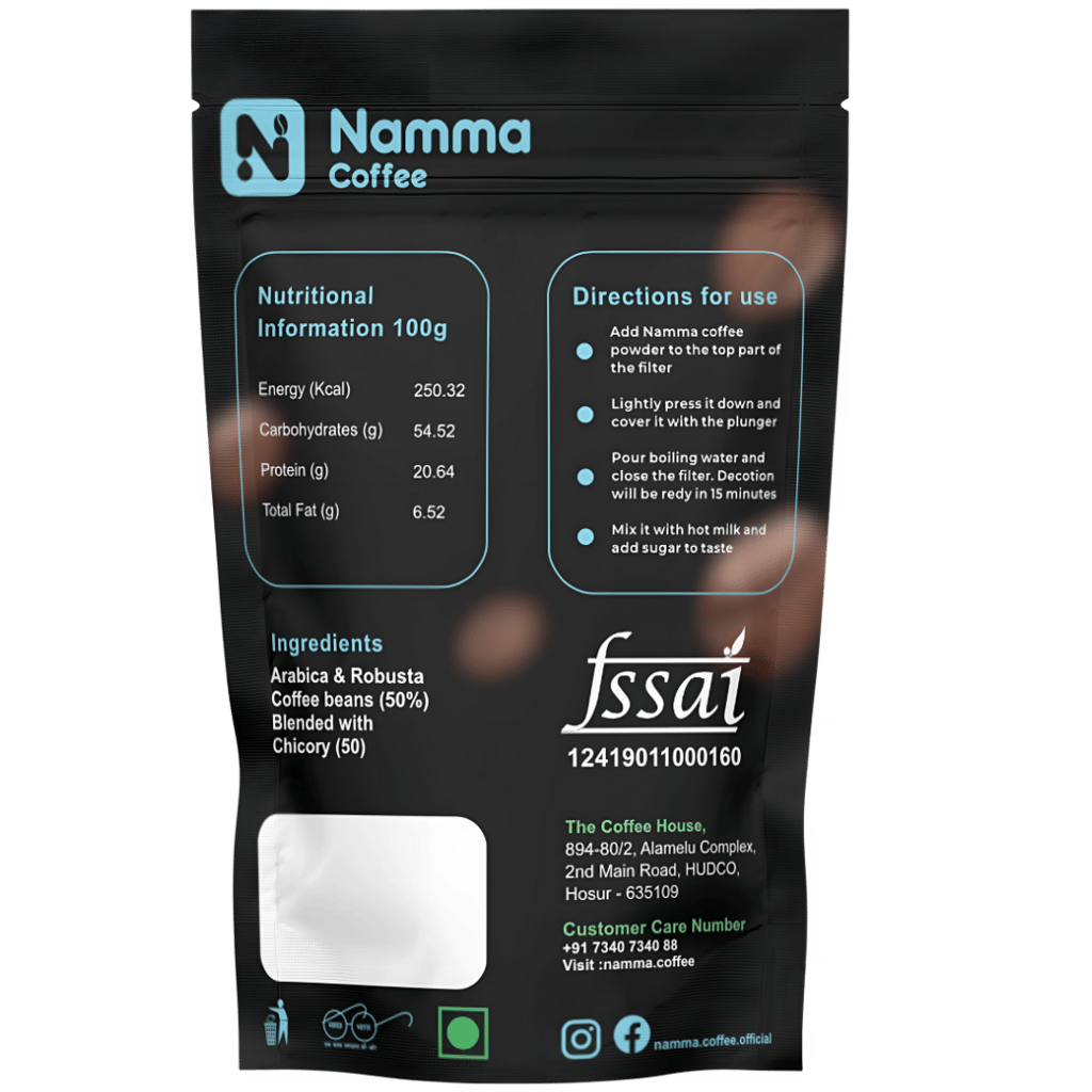 Namma Coffee - Balanced Blend Filter Coffee Powder - 50% Coffee, 50% Chicory | Authentic South Indian Filter Coffee | Freshly Roasted, Strong And Aromatic view 2