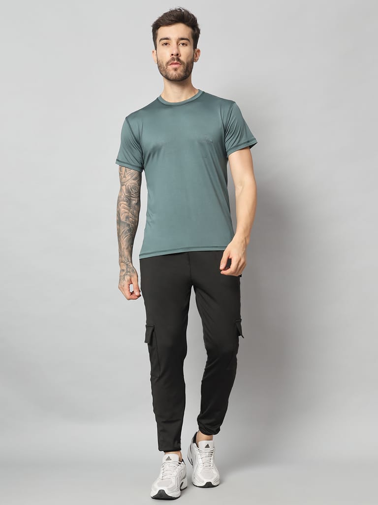 Savvy X Wear Men's Solid Round Neck Performance T-Shirt view 2
