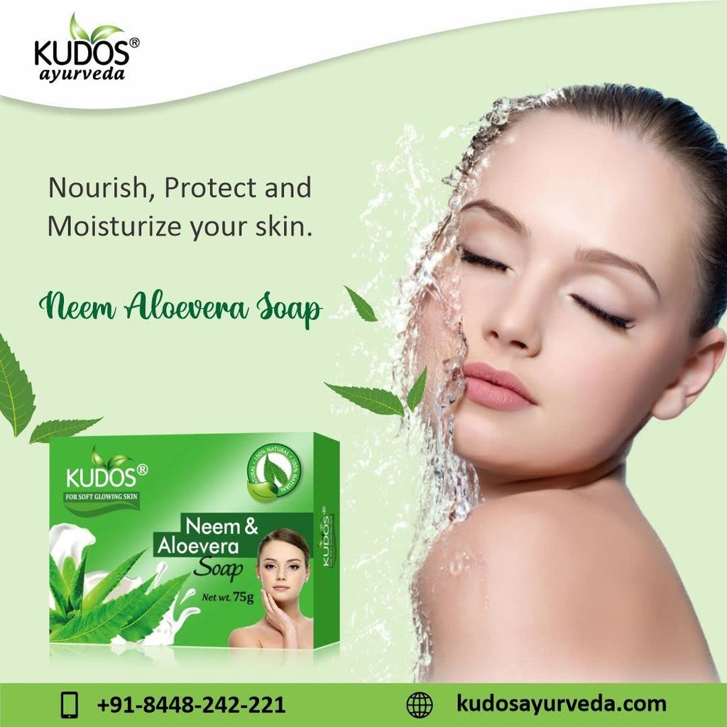 Kudos Best of Natural Ingredients, Antiseptic and Moisturising Bathing Soap with Aloe Vera, Neem, For Smooth, Soft & Nourished Skin (75gm) view 2