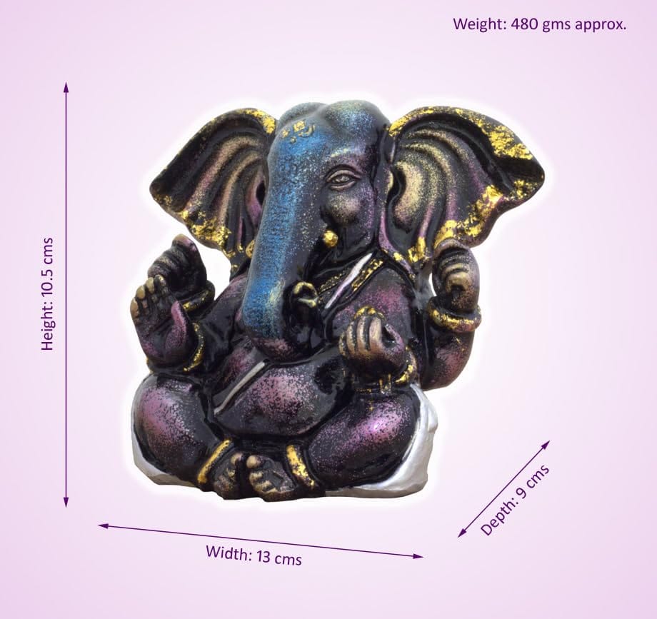COPPERHOARD Resin Ganesh Idol,Vinayaka Statue,Ganpati Murti,Ganesha Idol for Home Decor,Ganesh ji Statue for Home & Office Temple,Ganesh Chaturthi Puja Room view 2