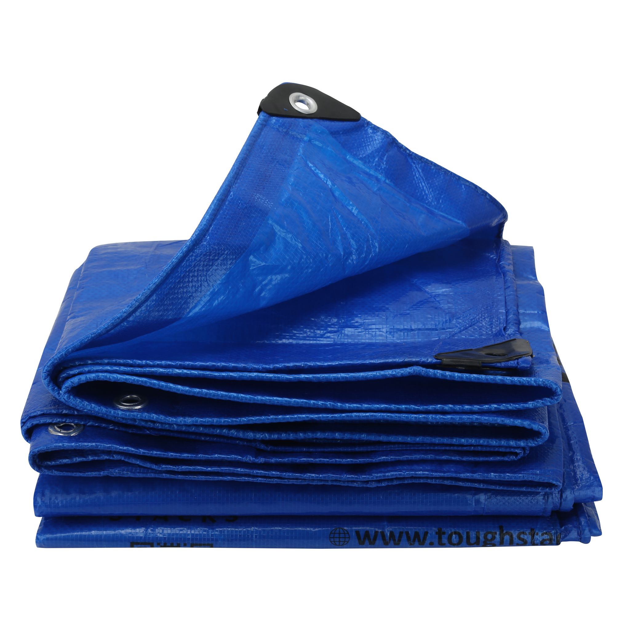 Toughstacks 150 GSM Blue Tarpaulin Tirpal Tadpatri Tharpai Thadika Tarp | Waterproof, UV Resistant, Rot/Rip/Tear Proof, Reinforced Eyelets Strong Tarpaulin for Multi-Purpose |