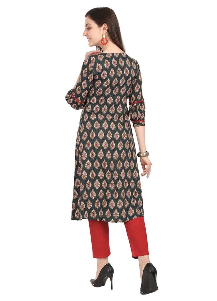 SHOPPING QUEEN Women Rayon A-Line Kurta view 2