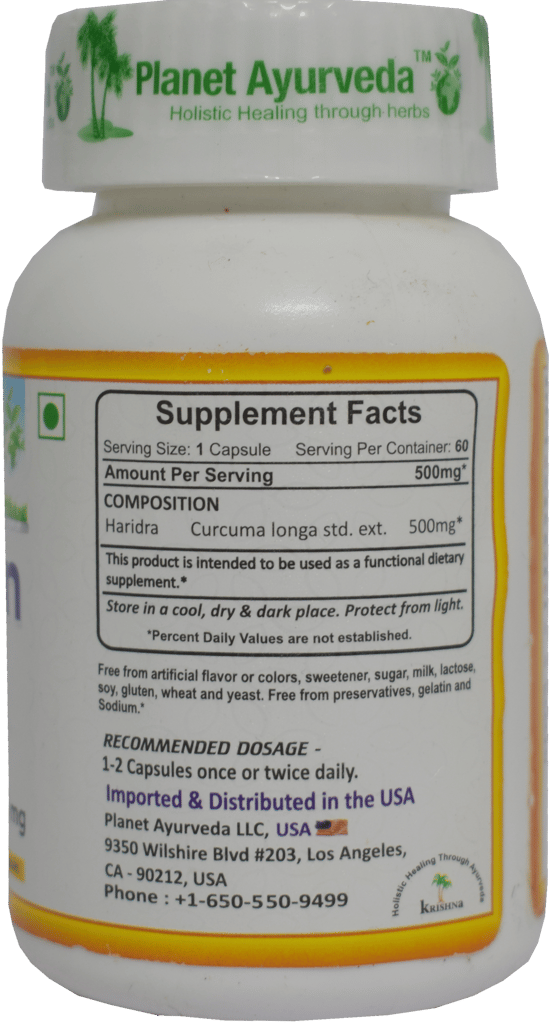 Planet Ayurveda Curcumin Capsules - 60 Vegetarian Capsules - 500mg - Supports Healthy Inflammatory Response* - by Planet Ayurveda view 2