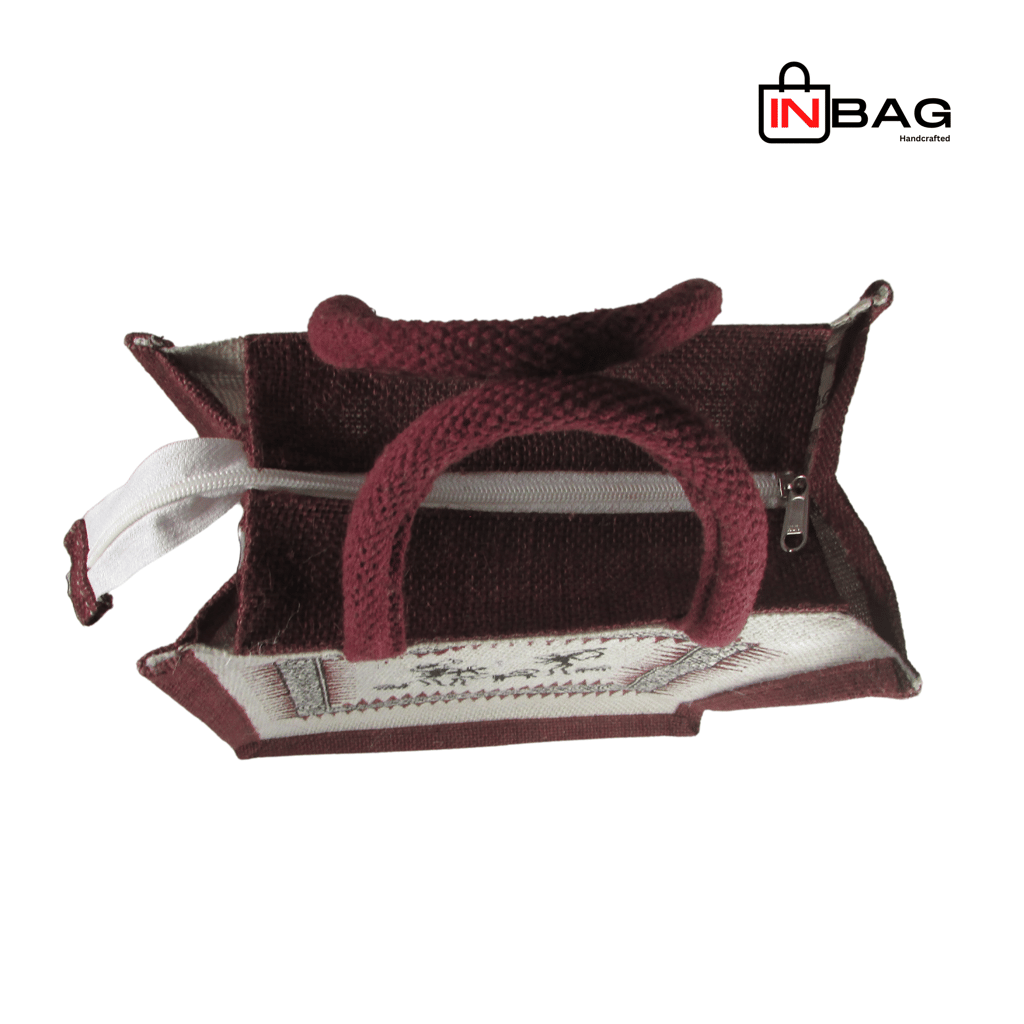Inbag Jute Bag (Adivasi) for Lunch Box, Go Green MultiPurpose Jute Bag for Office/College/School/Tiffin/Shopping/Grocery Bag, Eco-Friendly Bag For Men, Women and Kids view 2