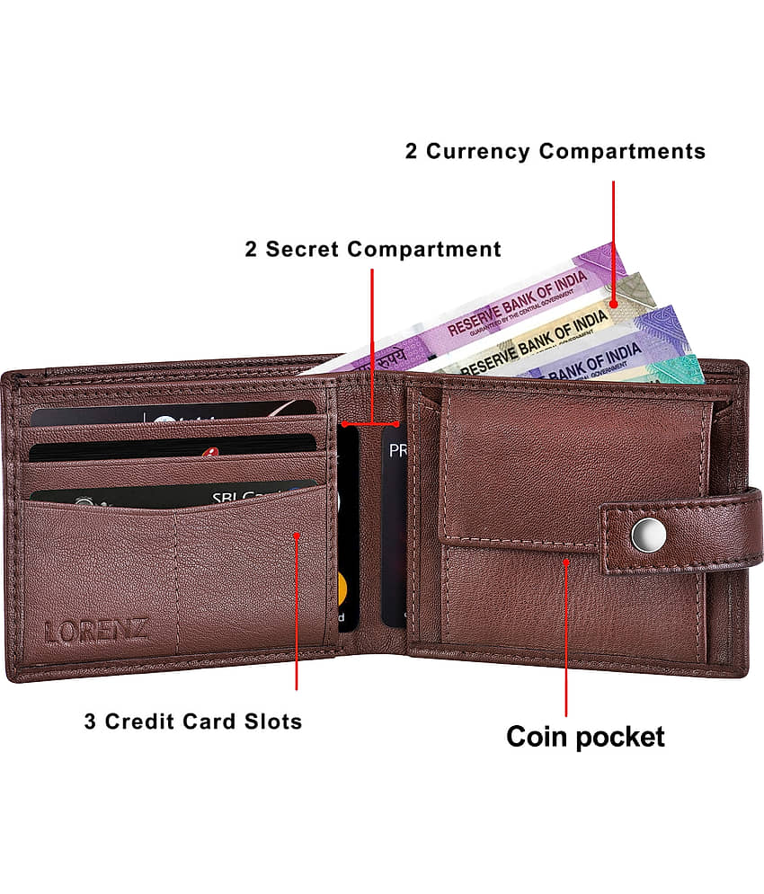 Lorenz Black 100% Leather Men's RFID Wallet ( Pack of 1 ) view 2