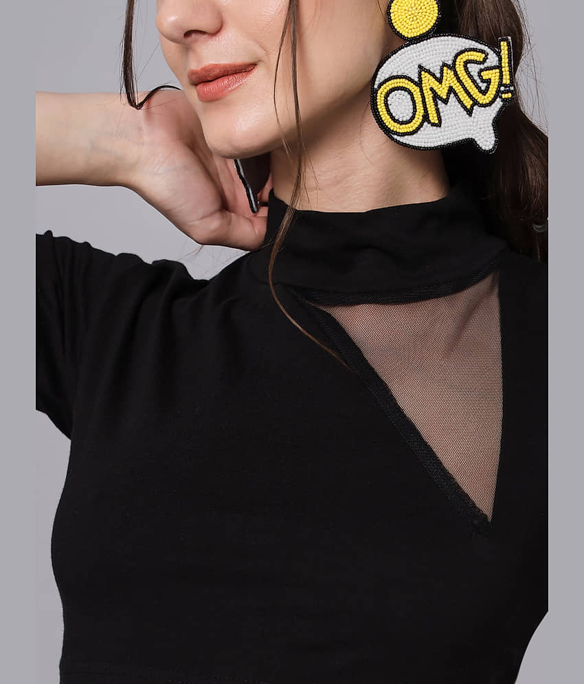 The Dry State Women's Cotton Crop Top ( Black ) view 2
