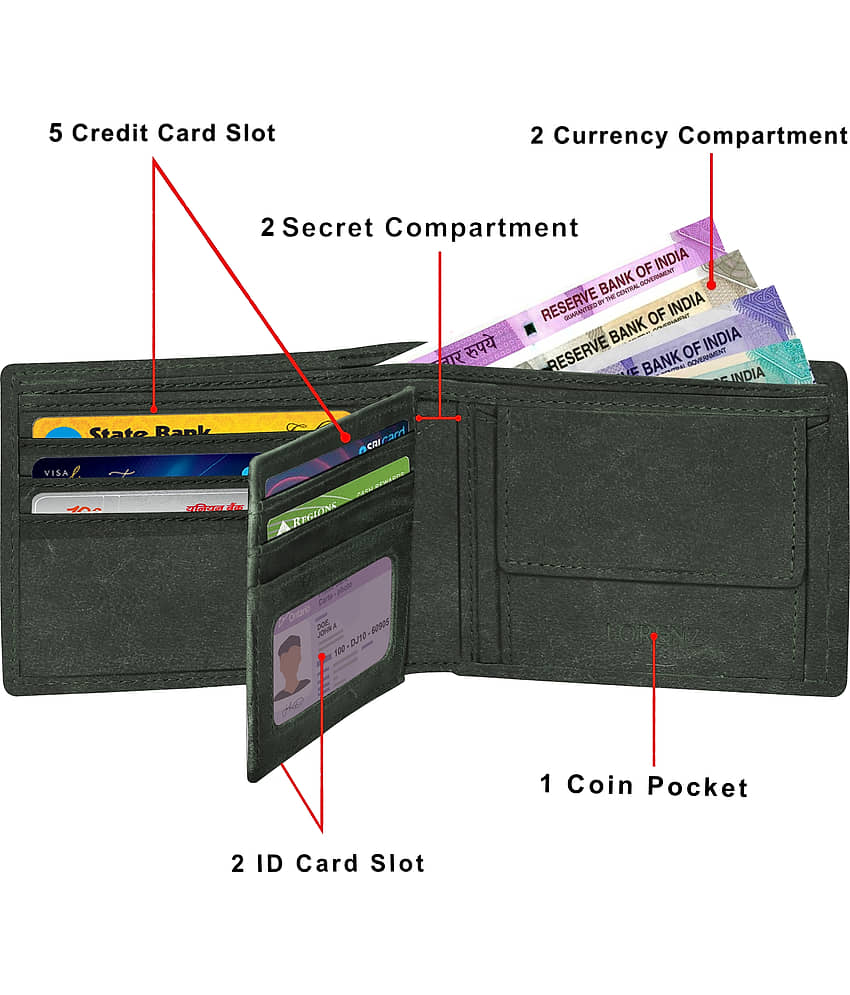 Lorenz Maroon 100% Leather Men's RFID Wallet ( Pack of 1 ) view 2